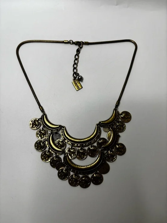 Jenny Bird Vintage-Style Coin Bib Statement Necklace – Antique Brass & Silver - Picture 11 of 14